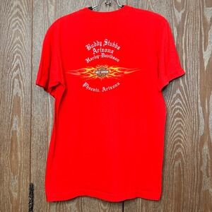 2003 Buddy Stubbs Harley Davidson‎ Phoenix Arizona Red Graphic Tee Shirt Medium